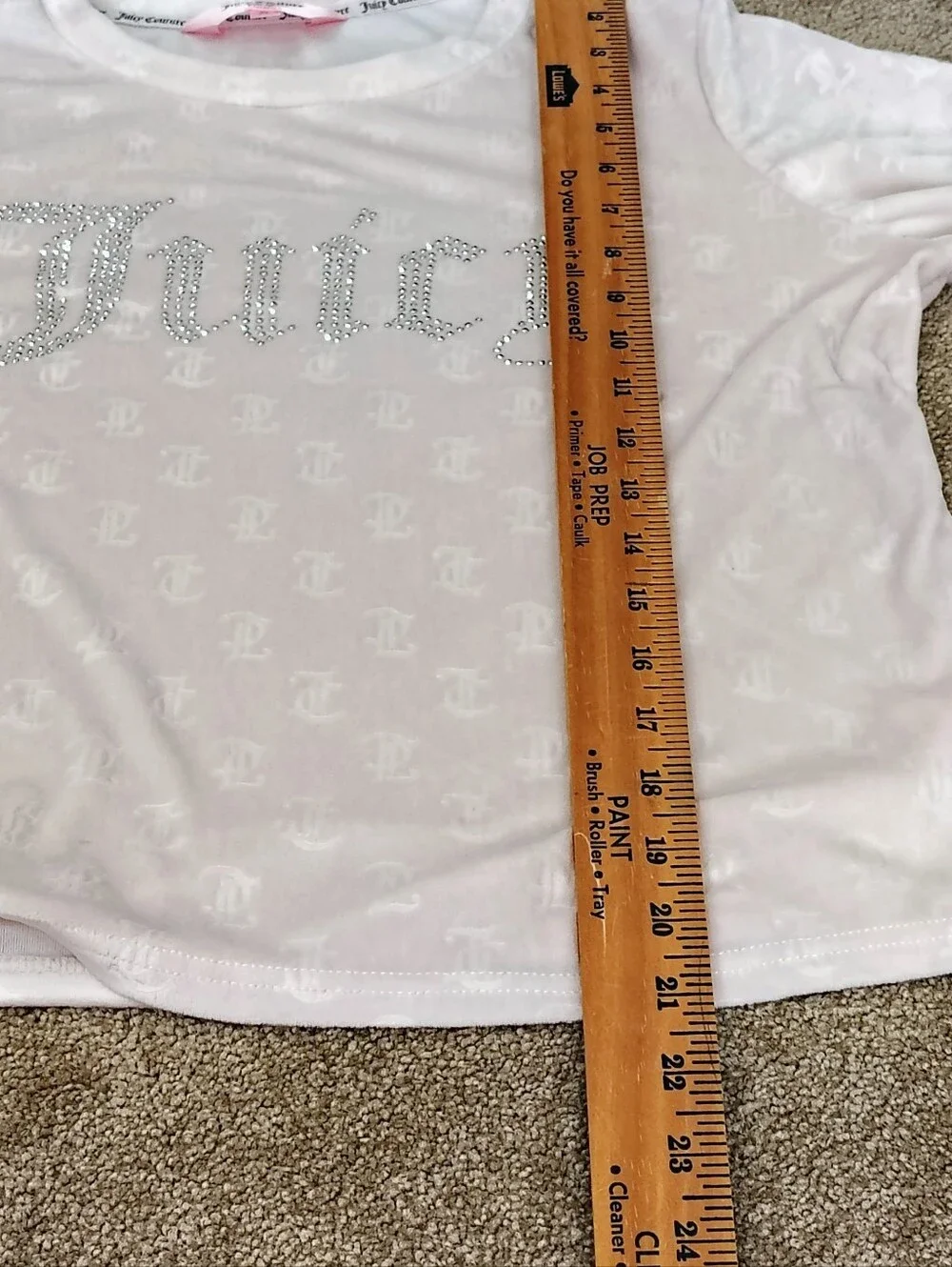 Juicy Couture Sleepwear Top Juniors XL Pink Velour Bling Rhinestone Long Sleeve - Picture 9 of 11